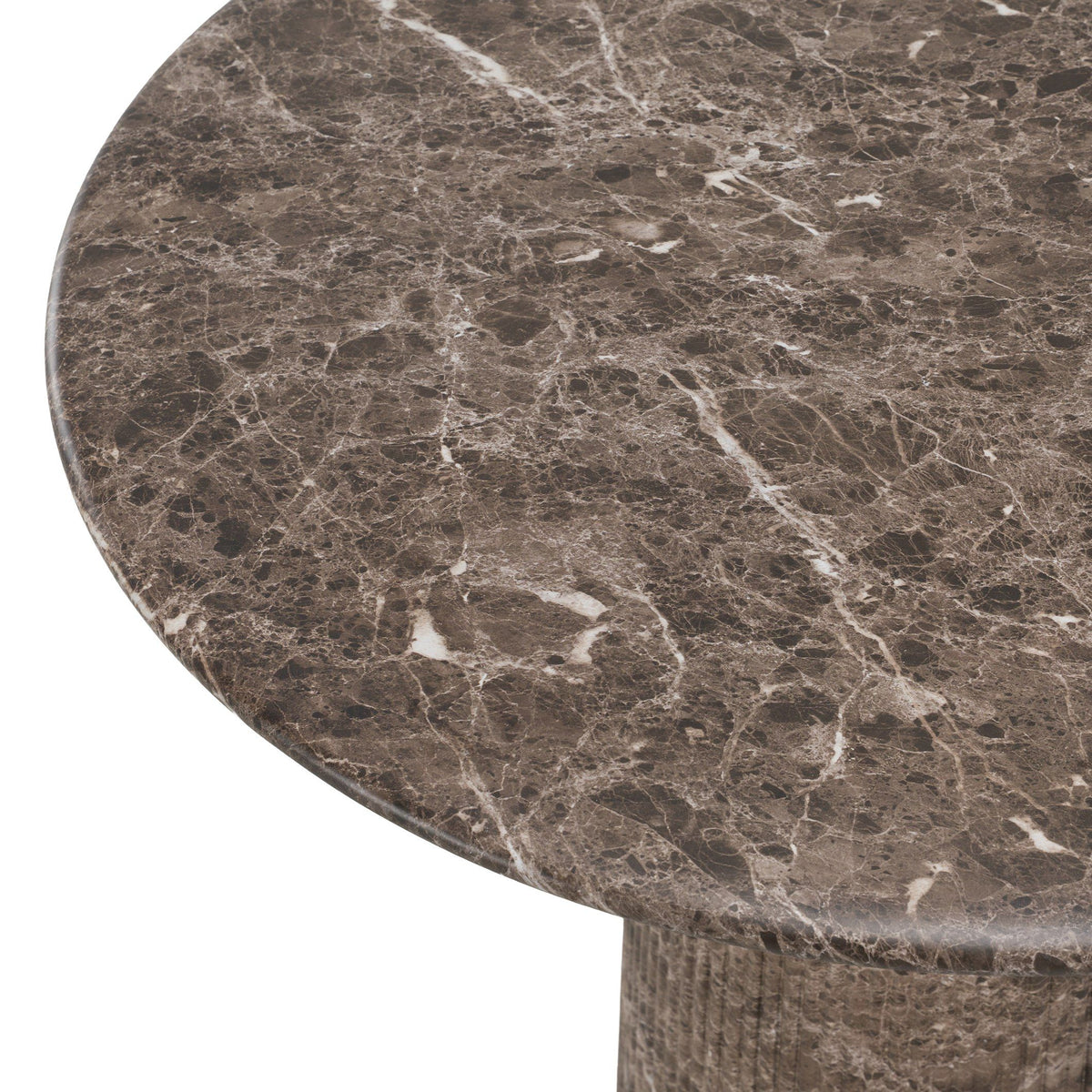 Round Counter Height Table, Faux Marble Concrete Pub Table