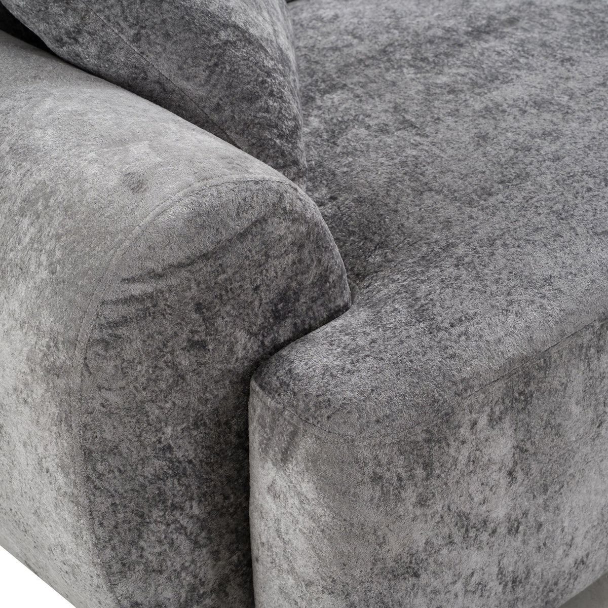 Grey Corner Sectional Sofa, Modern Fabric Couch with Toss Pillows