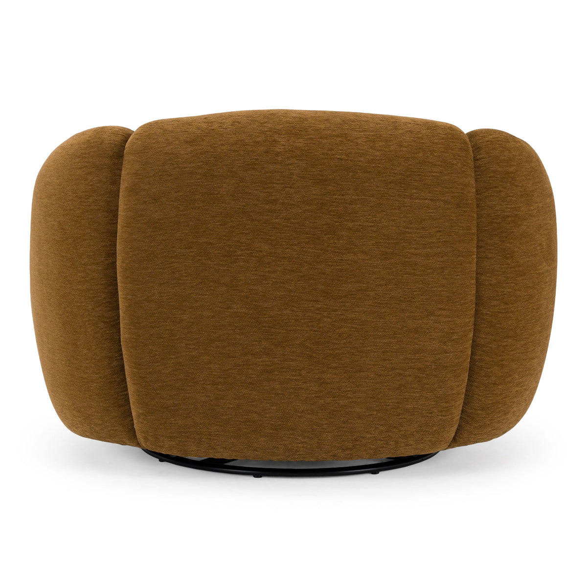 Brown Oversized Swivel Chair, Modern Round Arm Accent Chair
