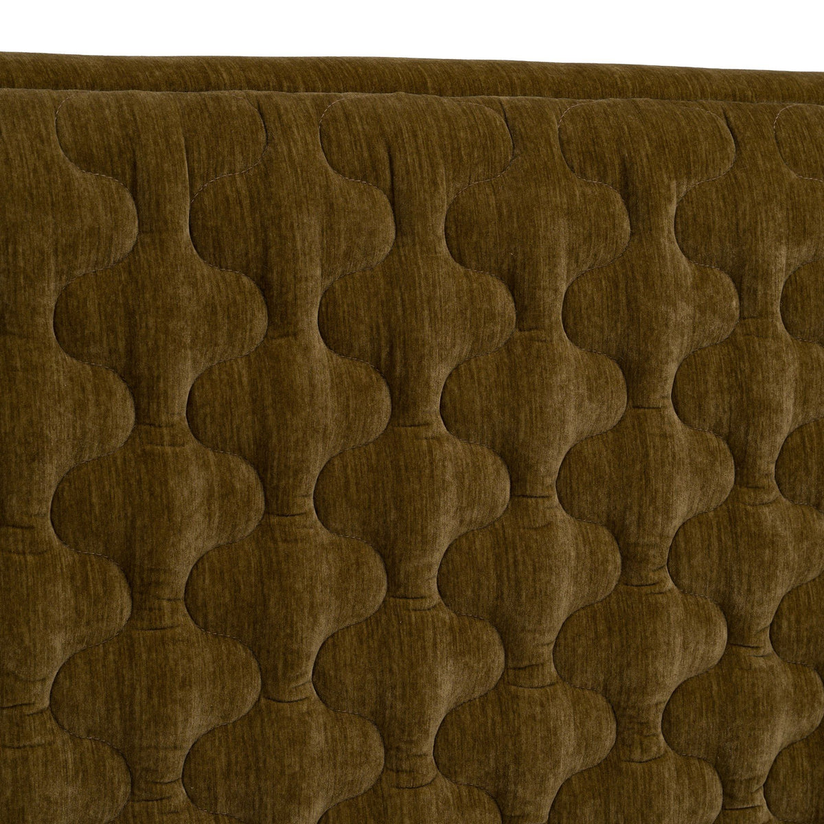 Brown Upholstered Bed Frame, Tall Headboard Modern Platform Bed
