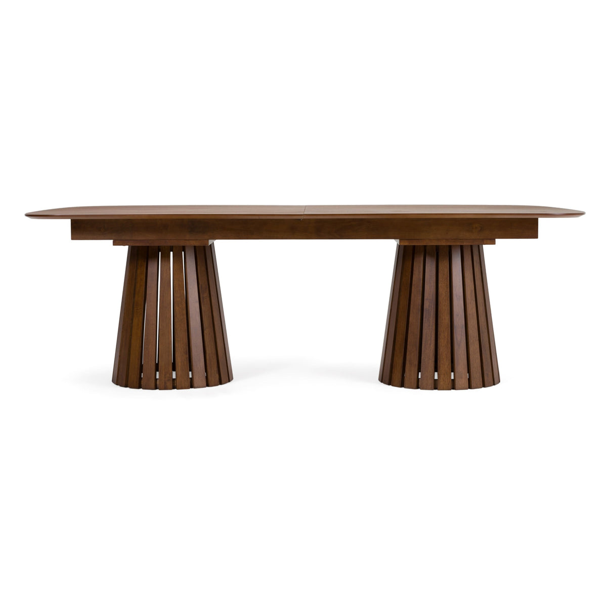 Extendable Walnut Dining Set, Mid Century Modern Table with Upholstered Chairs