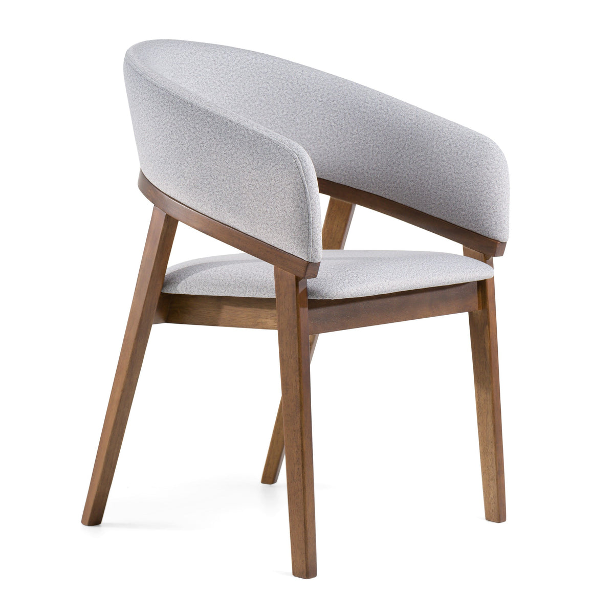 Extendable Walnut Dining Set, Mid Century Modern Table with Upholstered Chairs