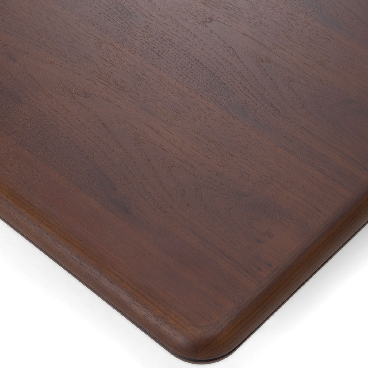 Low Square Coffee Table, Walnut Wood Top with Round Metal Base