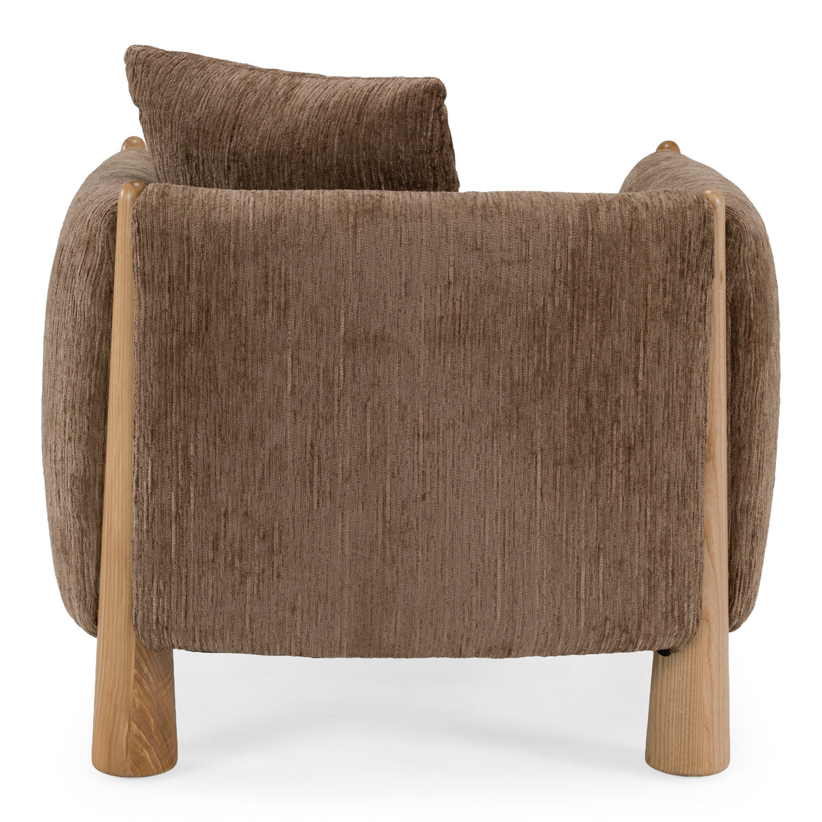 Brown Fabric Accent Chair, Contemporary Square Arm Club Chair