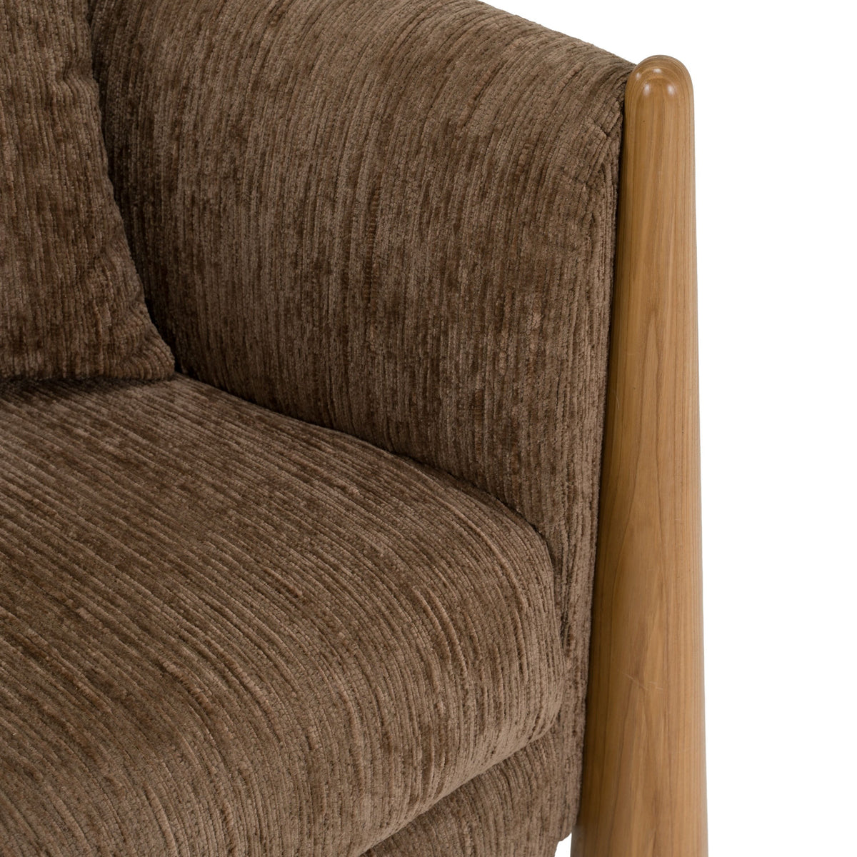 Brown Fabric Accent Chair, Contemporary Square Arm Club Chair