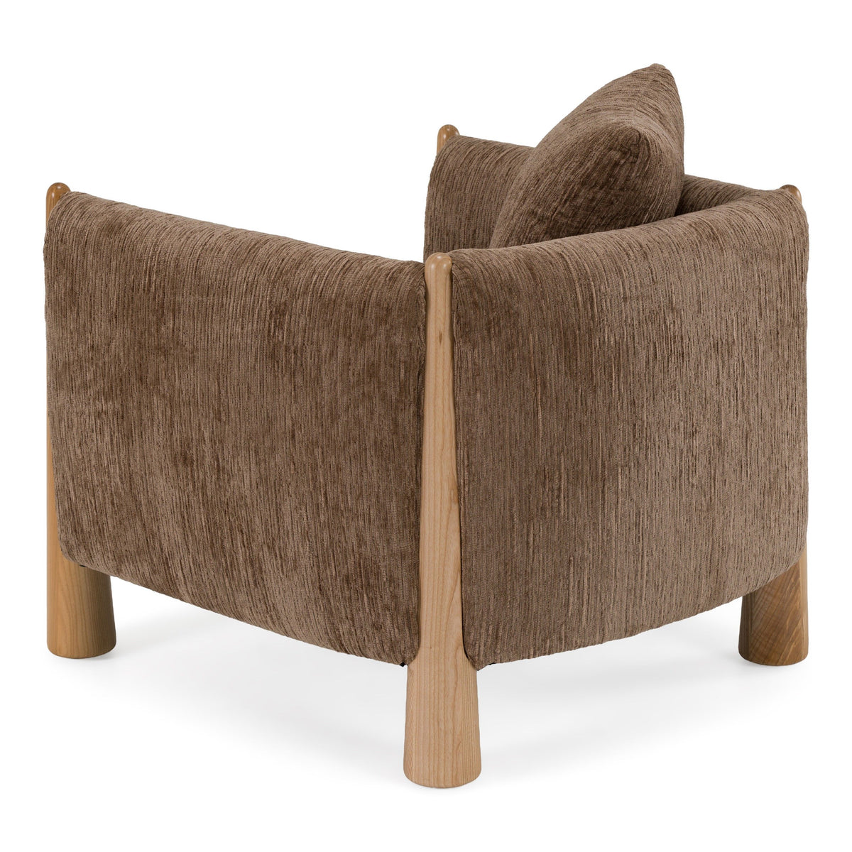 Brown Fabric Accent Chair, Contemporary Square Arm Club Chair