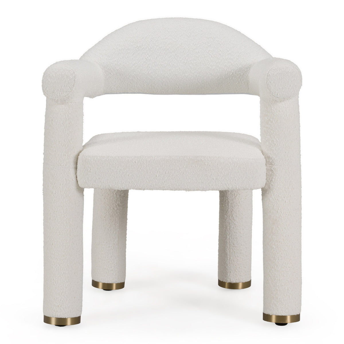 Upholstered Dining Armchair, Modern Fabric Chair with Gold Accent