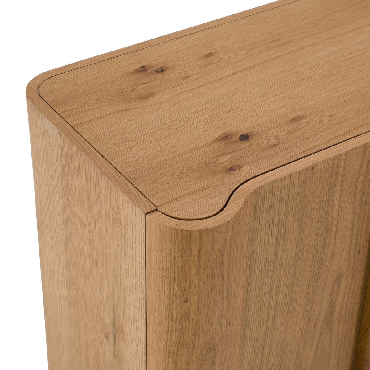 White Oak Sideboard Buffet, Modern Credenza Cabinet with Shelves