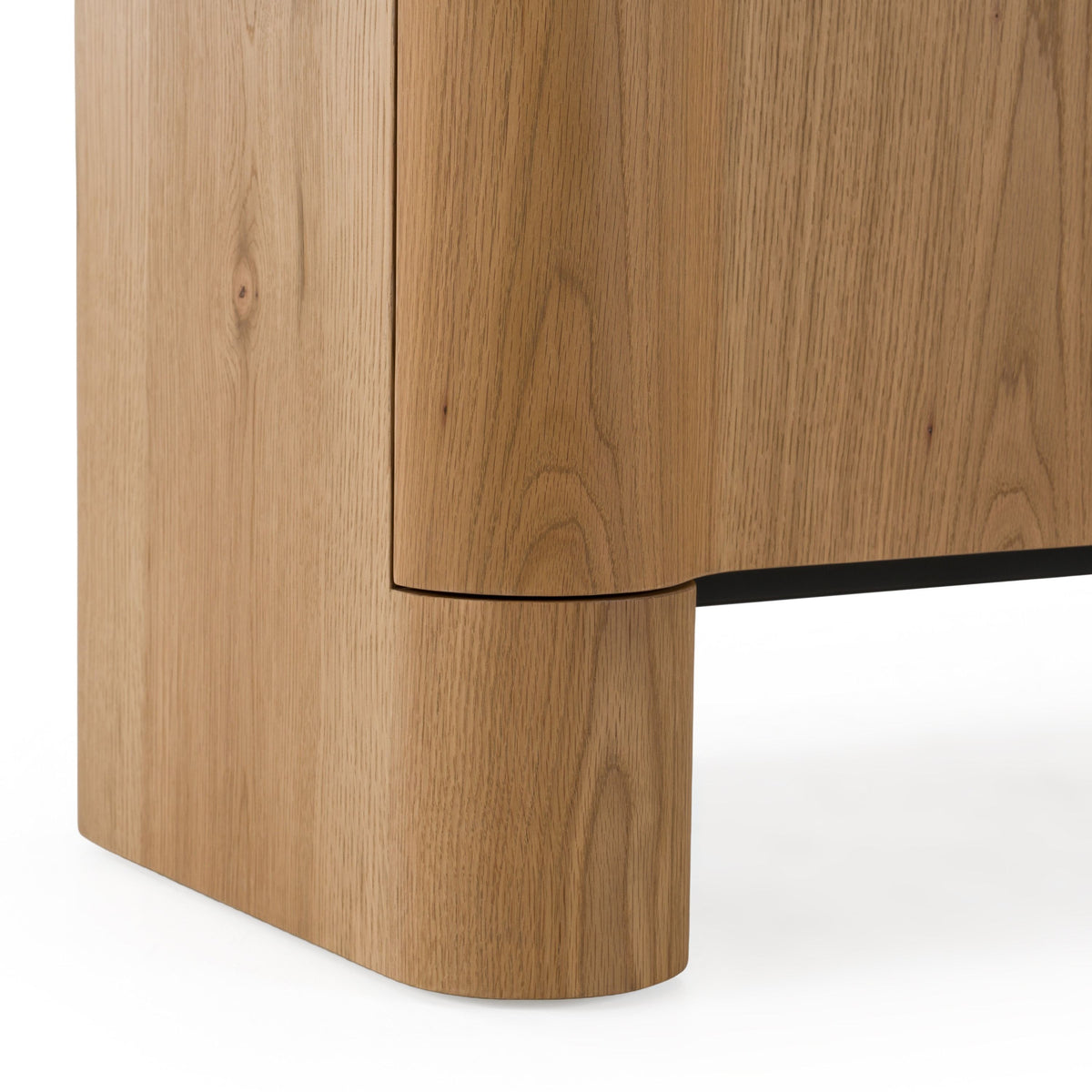 White Oak Sideboard Buffet, Modern Credenza Cabinet with Shelves