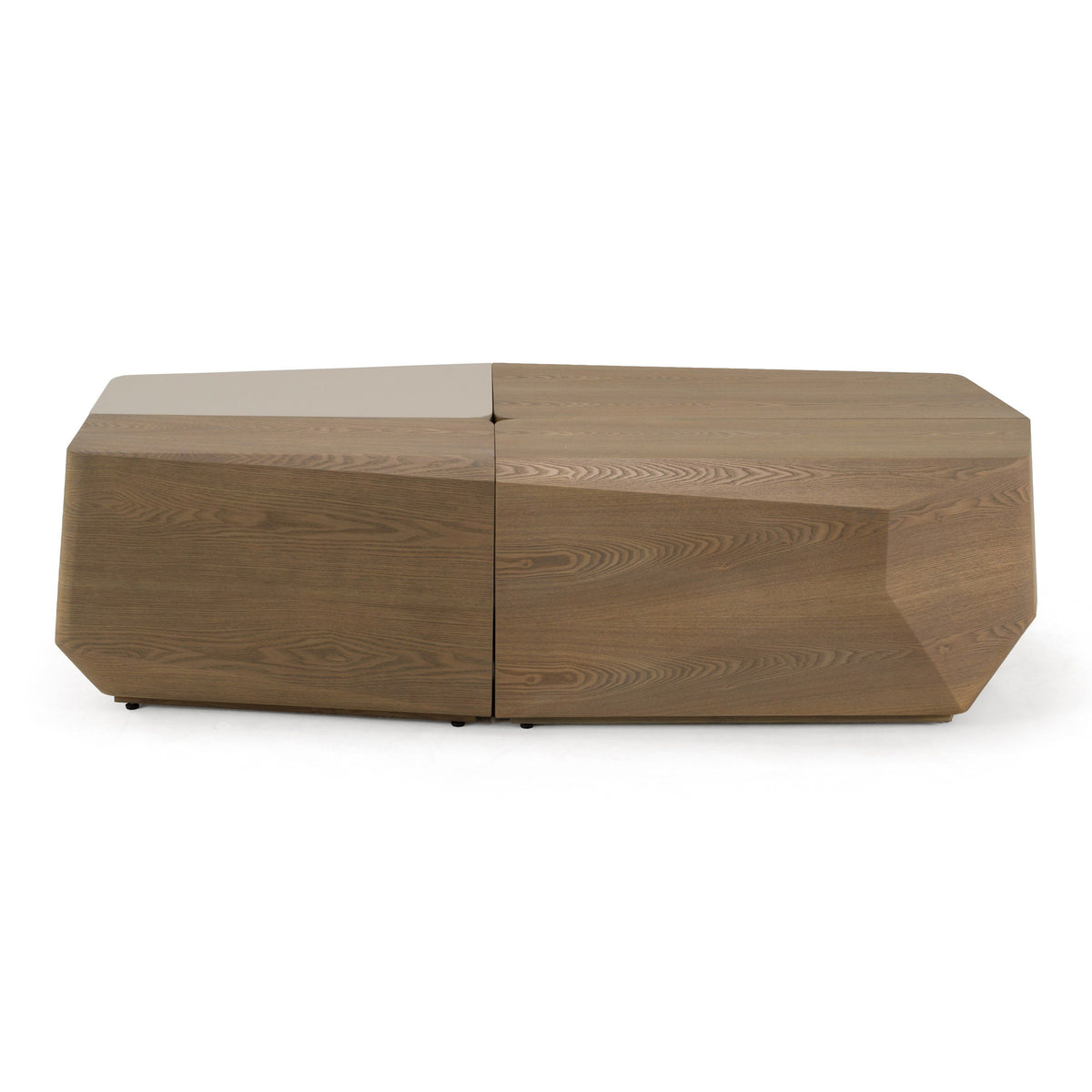 Coffee Table Set, Contemporary Buckwheat and Taupe Ash Wood Tables