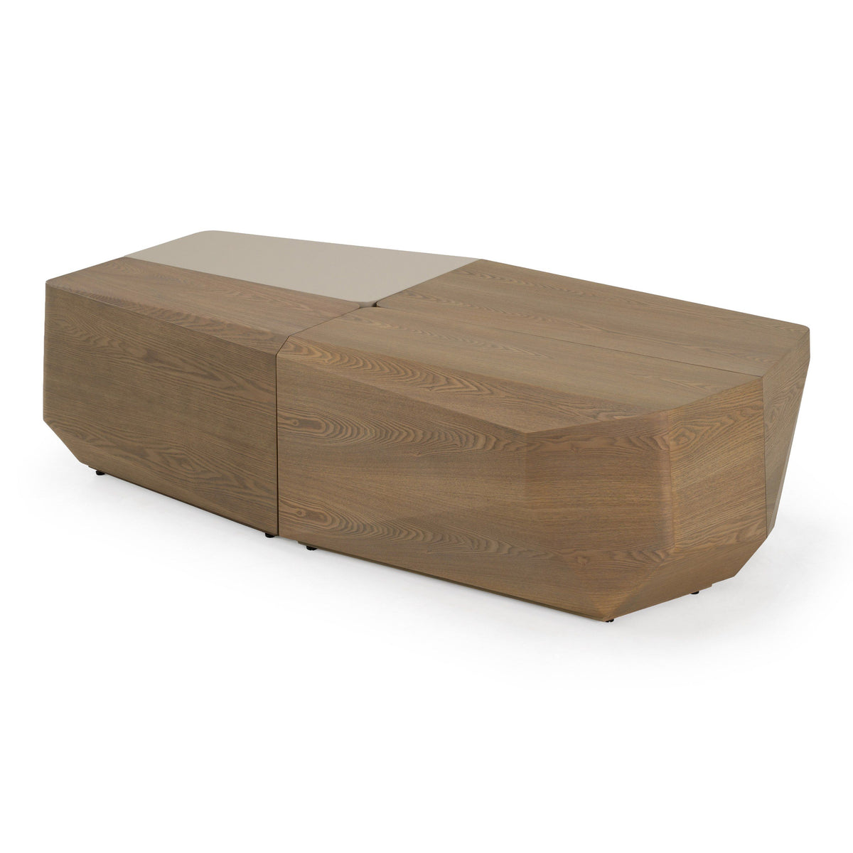 Coffee Table Set, Contemporary Buckwheat and Taupe Ash Wood Tables