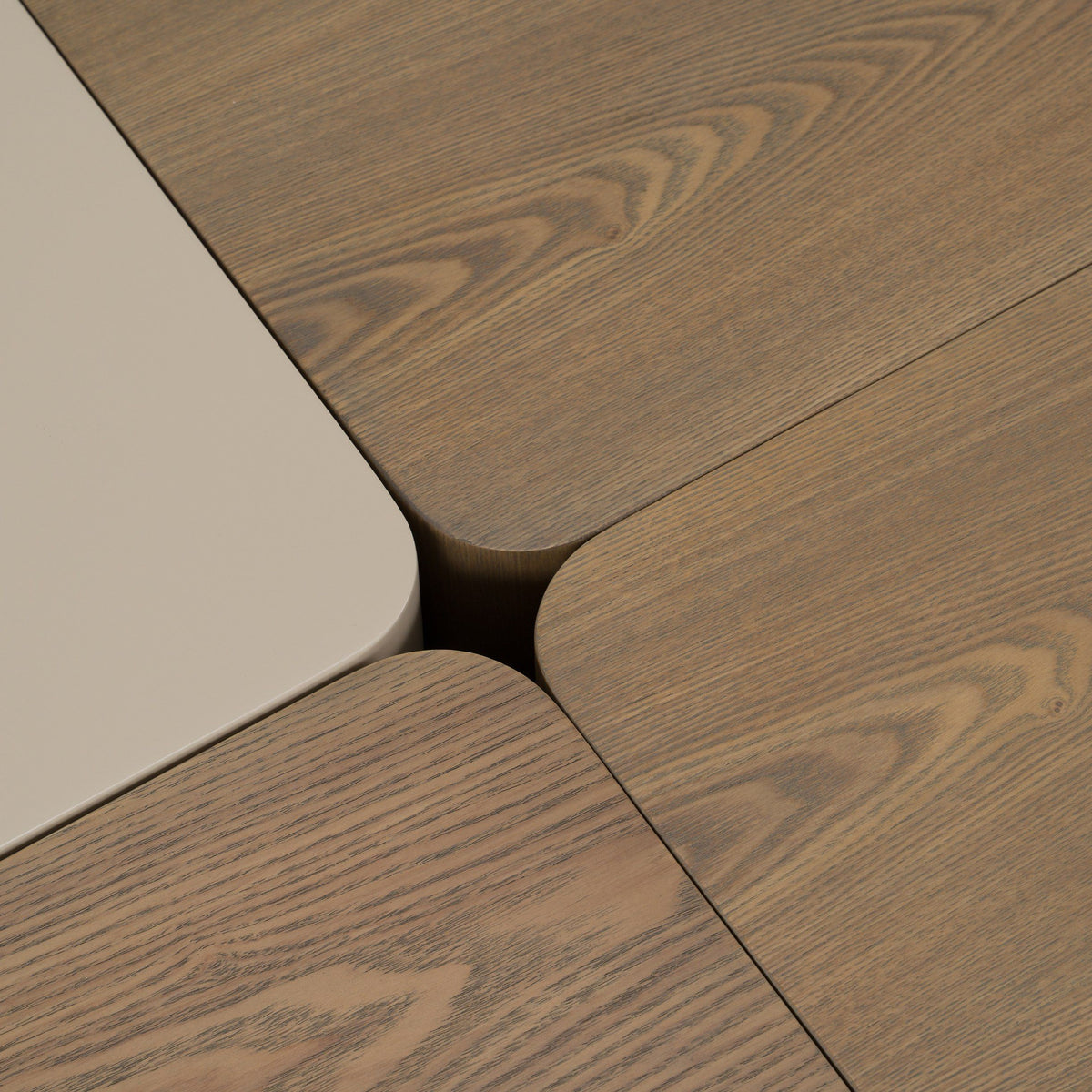 Coffee Table Set, Contemporary Buckwheat and Taupe Ash Wood Tables