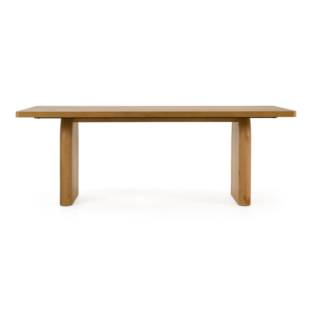 Oak Rectangular Dining Table, Modern Double Pedestal Kitchen Table