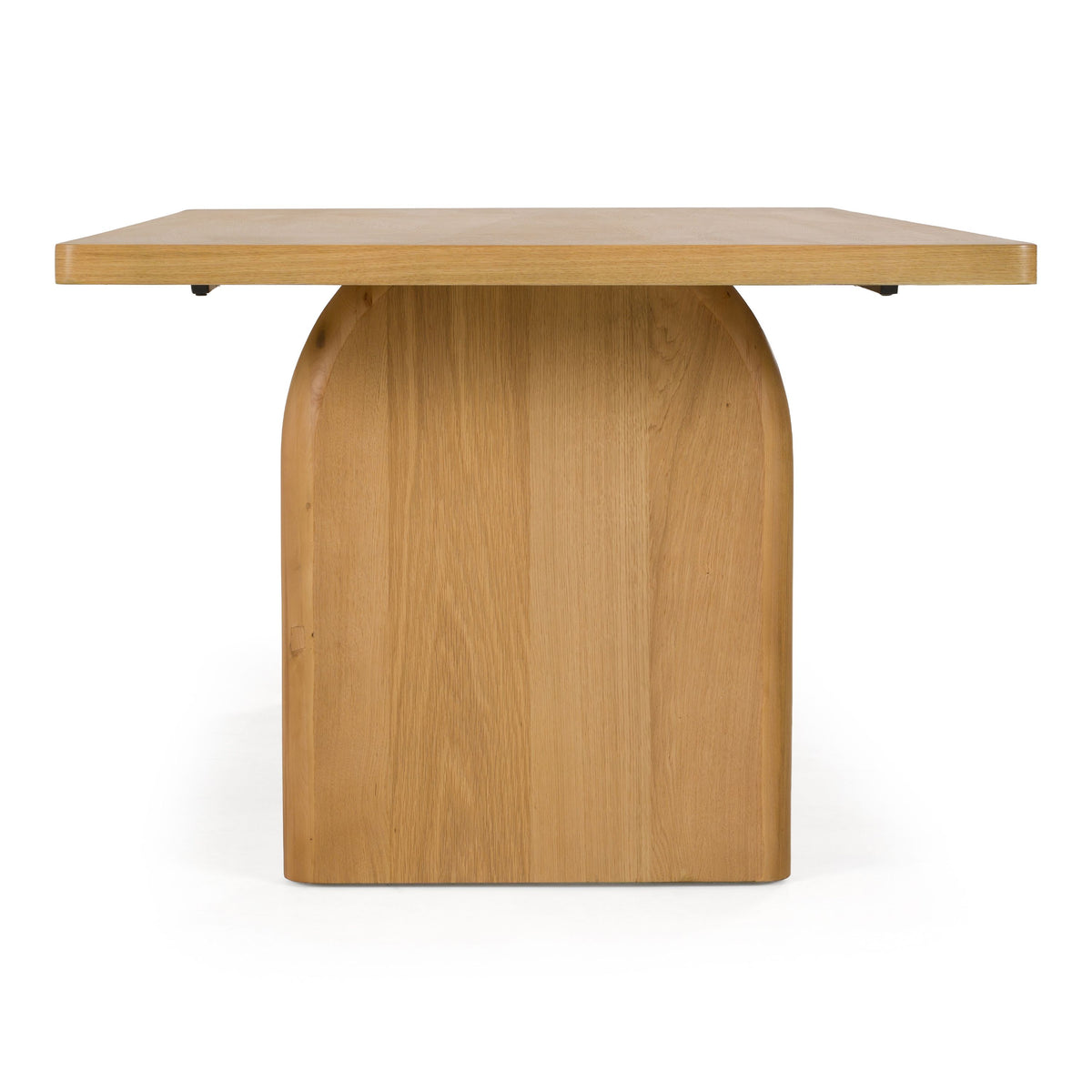 Oak Rectangular Dining Table, Modern Double Pedestal Kitchen Table