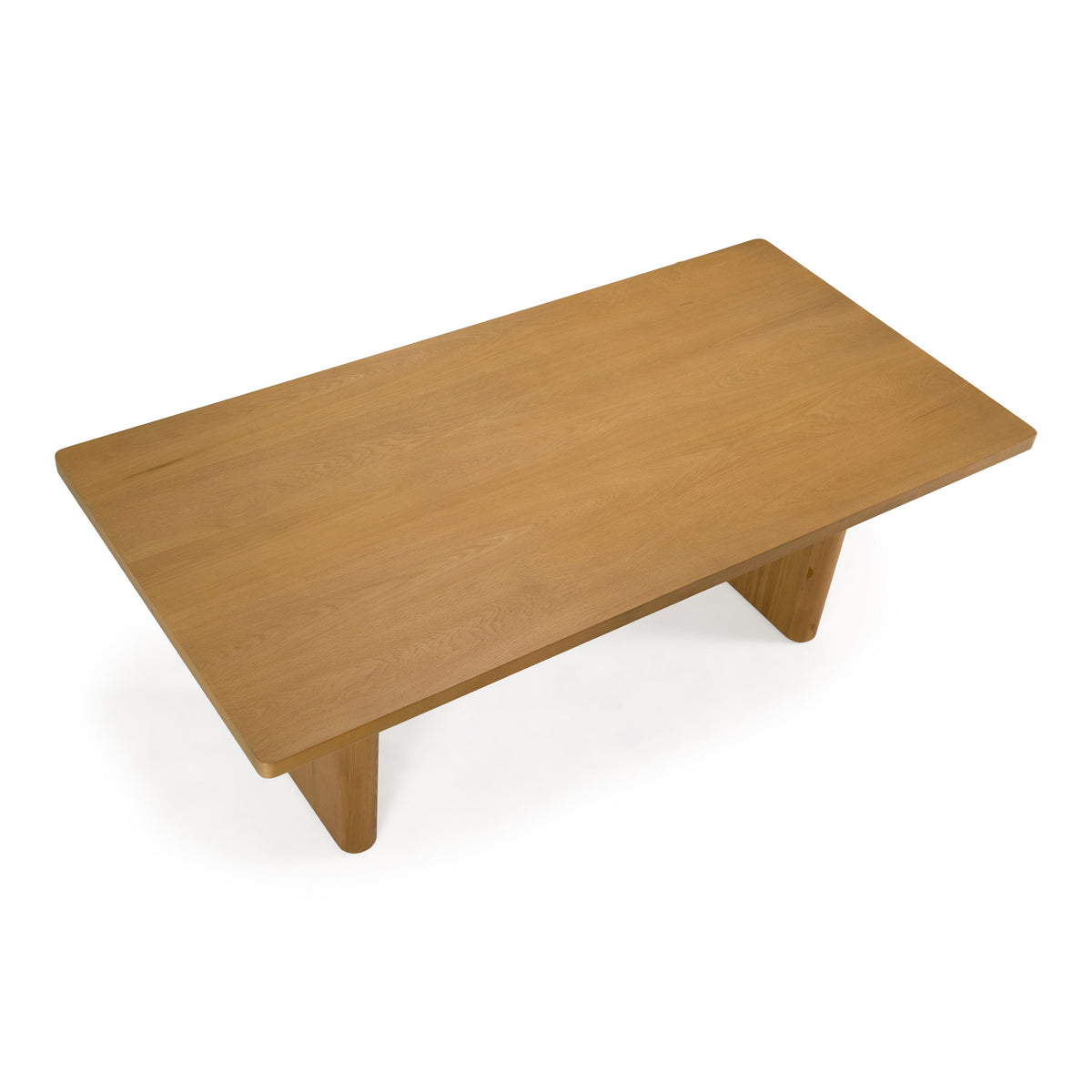 Oak Rectangular Dining Table, Modern Double Pedestal Kitchen Table