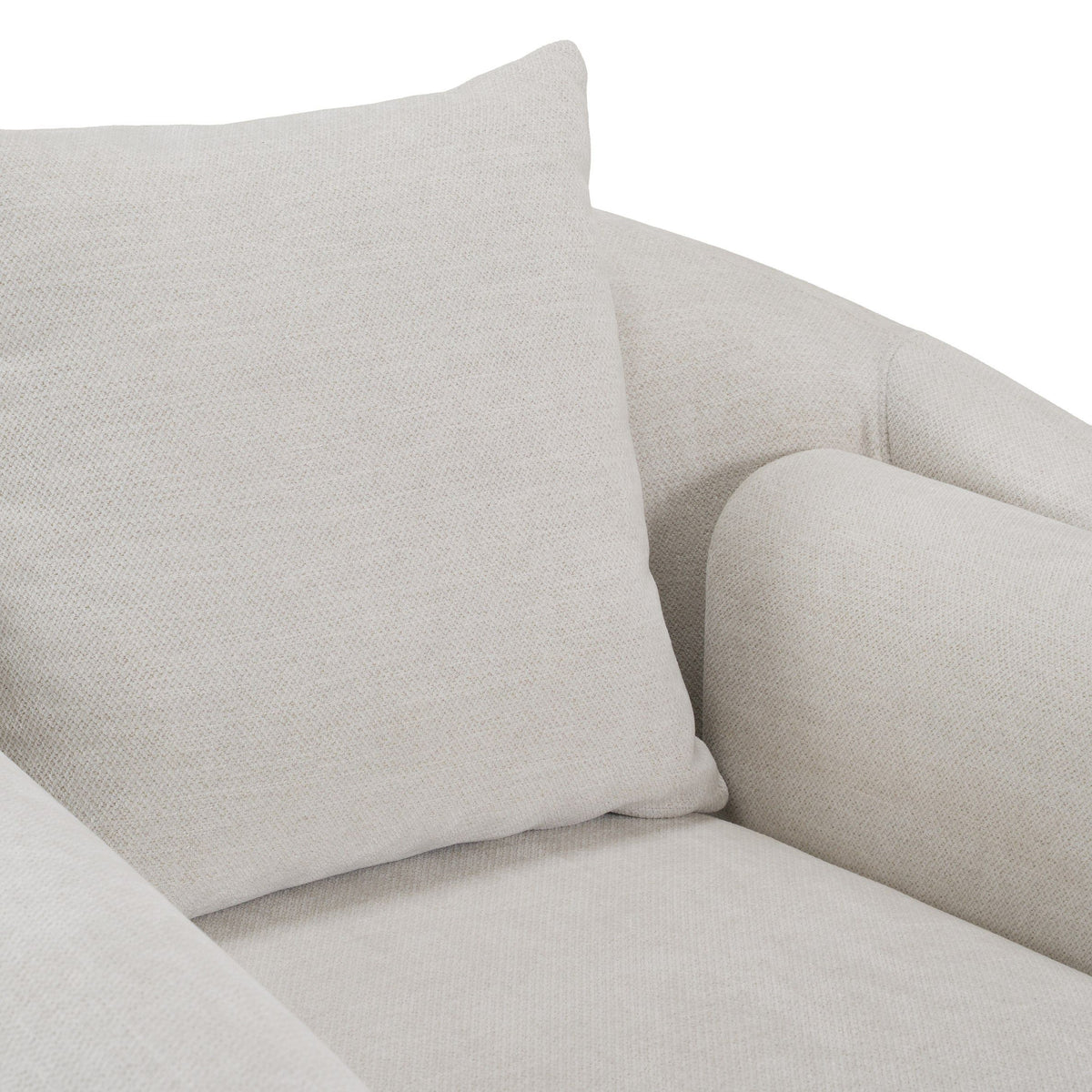 Beige Upholstered Accent Chair, Wide Square Arm Lounge Chair