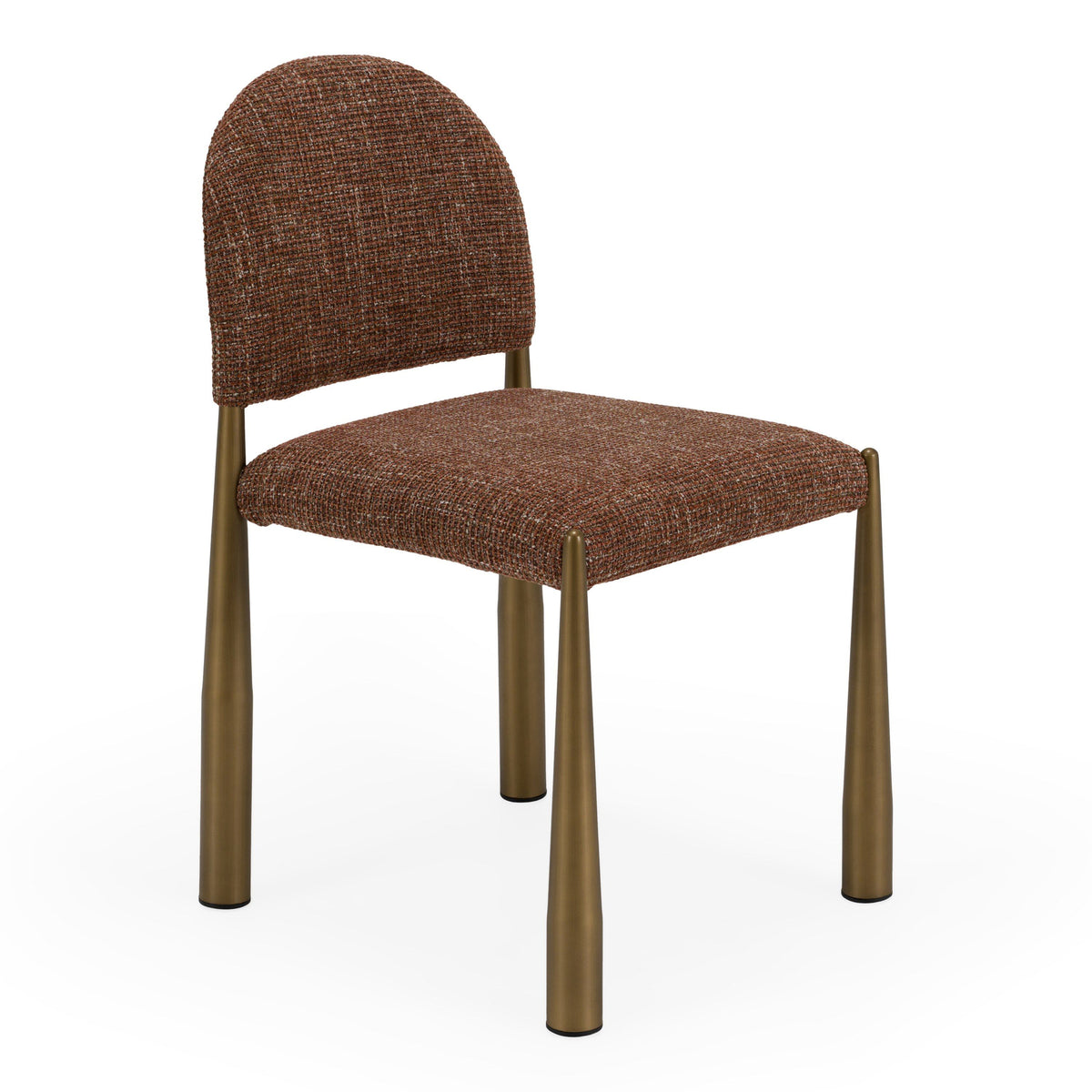 Brick Red Upholstered Dining Chairs, Modern Brass Frame Side Chair Set