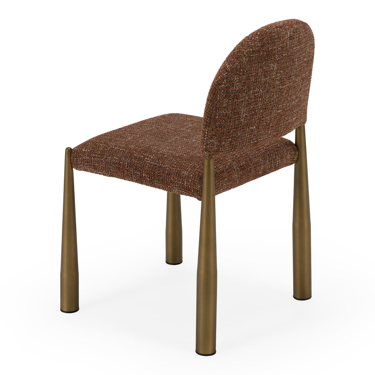 Brick Red Upholstered Dining Chairs, Modern Brass Frame Side Chair Set