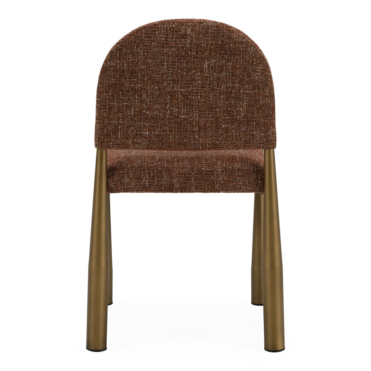 Brick Red Upholstered Dining Chairs, Modern Brass Frame Side Chair Set