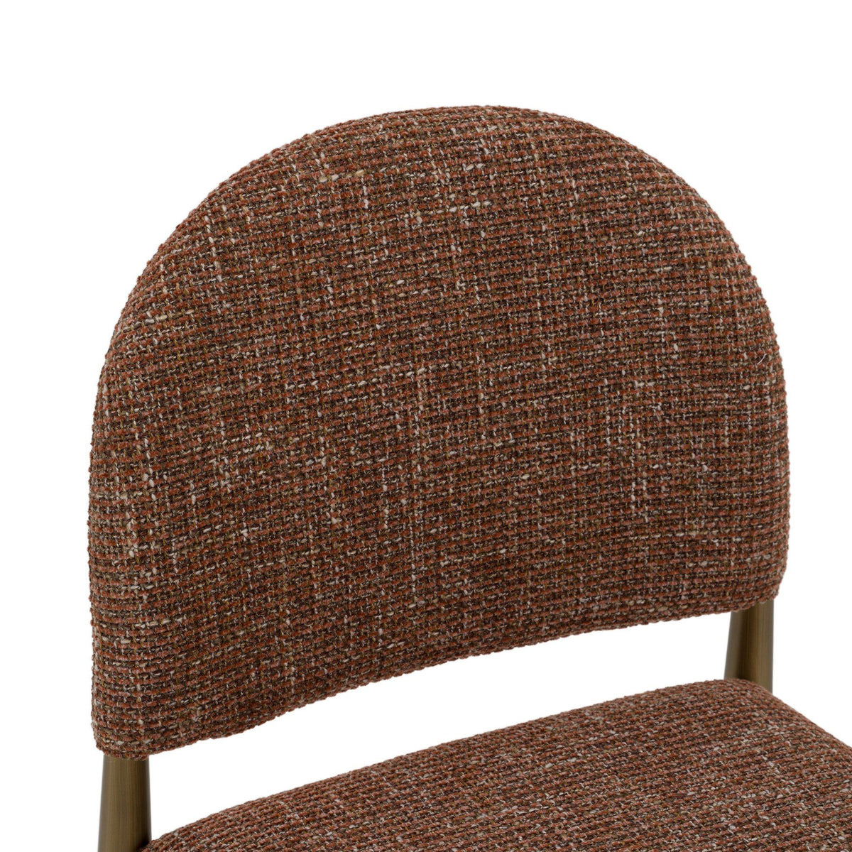 Brick Red Upholstered Dining Chairs, Modern Brass Frame Side Chair Set